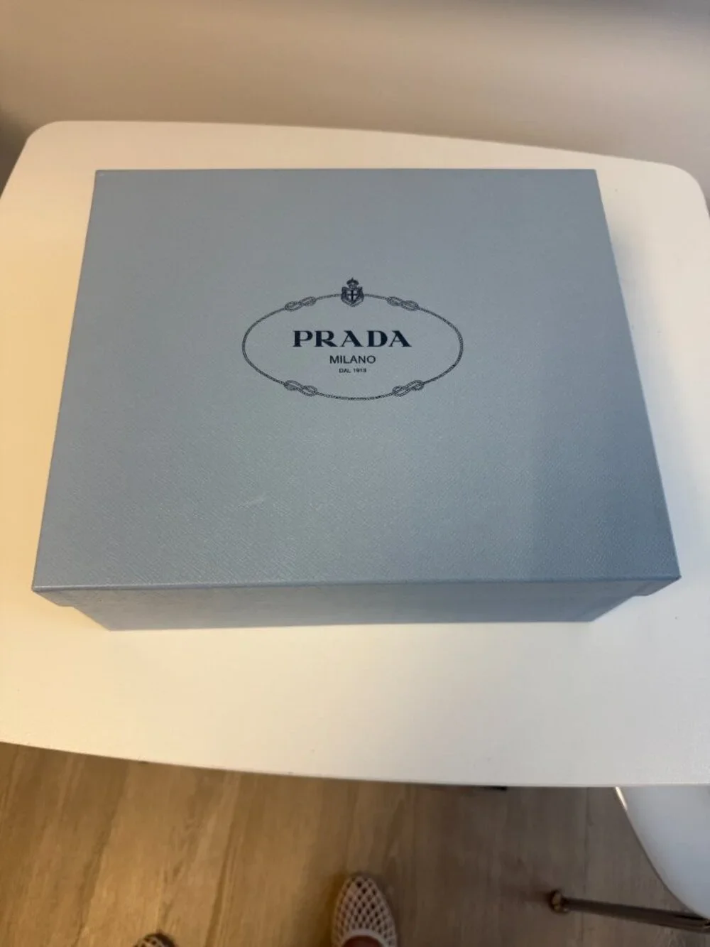 Prada Black Patent Leather Criss Cross Wedge Mule 37.5 Box Receipt Italy